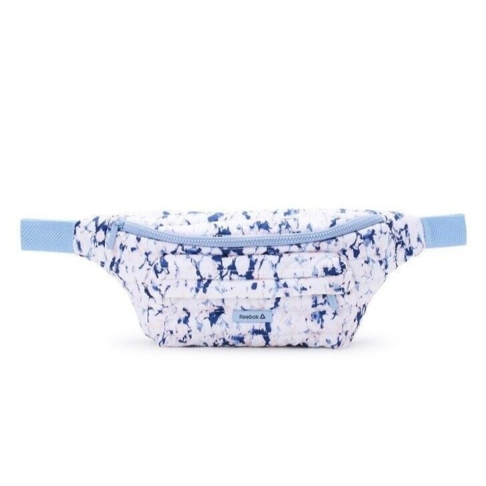 REEBOK Women's Rylan Quilted Puffer Fanny Pack Large Crossbody Bag, Blue Marble - Picture 2 of 6
